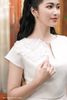Đầm trắng mây cổ V DL558