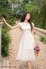 Đầm trắng mây cổ V DL558