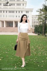 Áo cotton trắng đính hoa thanh liễu SM513