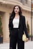 Blazer đen đính cổ AV169