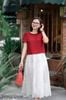 Áo đỏ croptop cộc tay SM699