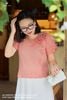 Áo croptop thêu hoa hồng cam SM691