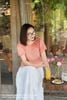 Áo croptop thêu hoa hồng cam SM691