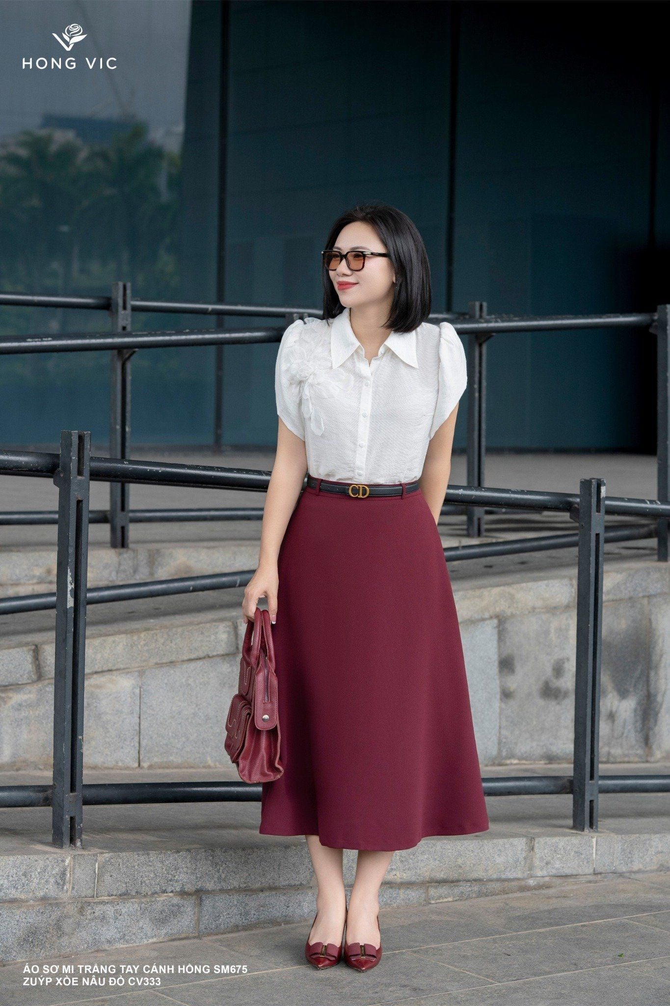 Zuýp xòe nâu đỏ CV333