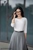 Áo cotton trắng cổ đổ SM718