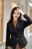 Vest đen vạt lệch AV190