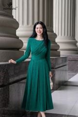 Đầm thun xanh lục bảo DL887