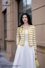 Áo cardigan len kẻ vàng trắng AL41