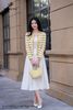 Áo cardigan len kẻ vàng trắng AL41