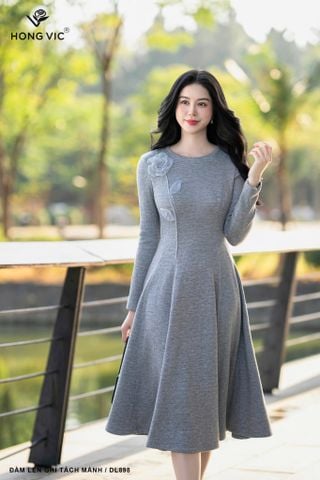 Đầm len ghi tách mảnh DL898