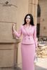 Zuýp dạ hồng ôm dài CV382
