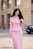 Zuýp dạ hồng ôm dài CV382
