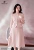 Zuýp dạ hồng pastel xòe CV381