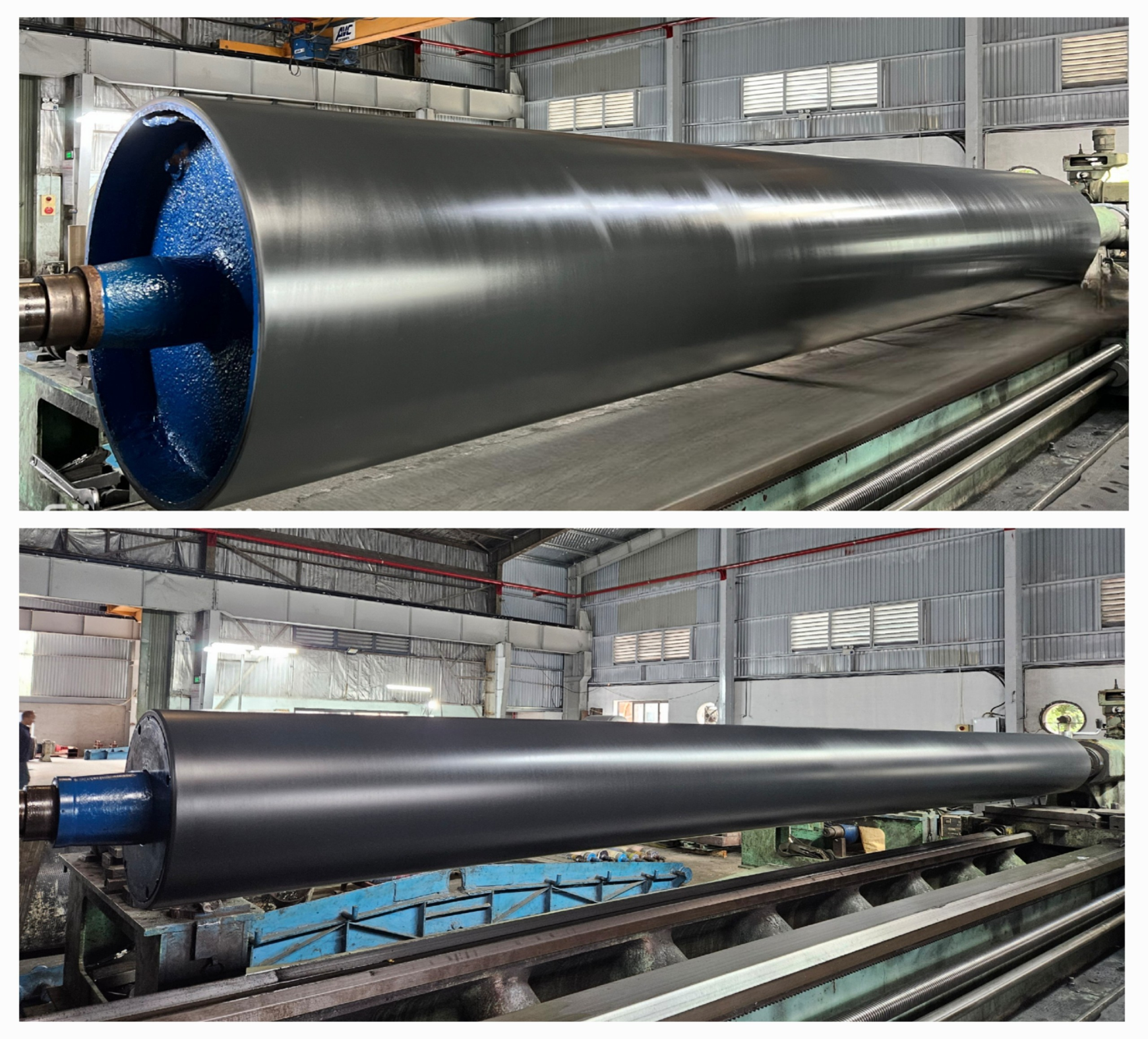 Wire Roll, Felt Roll, Table Roll, Canbas Roll - Lô cao su chất liệu đá: Lô quay đầu, lô trục ngực, lô dẫn, lô lái lưới