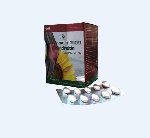 BỔ XƯƠNG KHỚP  GLUCOSAMIN 1500 CHONDROITIN  Plus VITAMIN D3 (  HHD -100 VIÊN )