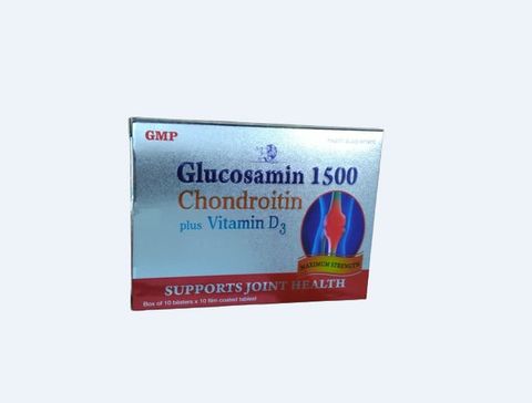 BỔ XƯƠNG KHỚP  GLUCOSAMIN 1500 CHONDROITIN  Plus VITAMIN D3 (  HHD -100 VIÊN )