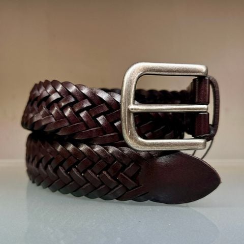 Hand Weaving 3.8cm Cowskin Belt #PHB186