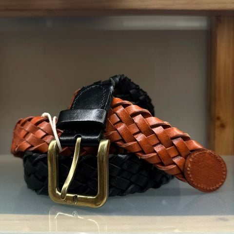 Hand Weaving 3.8cm Cowskin Belt #PHB229