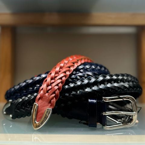 Hand Weaving 3.8cm Cowskin Belt #PHB230