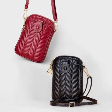 Texture Stitched Grained Zipper Shoulder #PHD9953