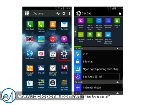 Cách khôi phục cài đặt gốc điện thoại Sky