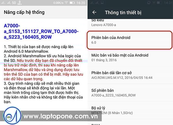Hướng dẫn cập nhật android 6.0 cho Lenovo
