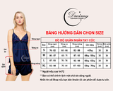  Dreamy DN08 Đồ Bộ Ngủ Lụa Cao Cấp Gợi Cảm Sexy phối ren có 3 màu đỏ đô, đen và xanh đen 