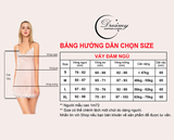  Dreamy VS03-54 Váy ngủ lụa cao cấp mặc nhà 2 dây phối ren màu hồng 