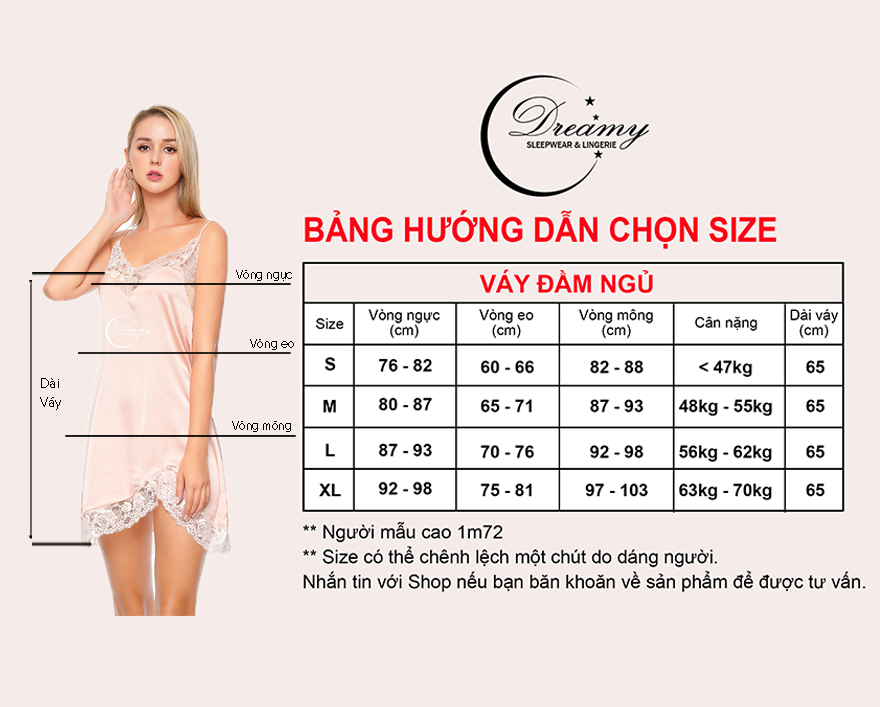  Dreamy VS10 Váy ngủ lụa cao cấp dáng suông phối ren quyến rũ nhiều màu 