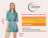  Dreamy CL04-18 Áo choàng ngủ lụa cao cấp phối ren quyến rũ kèm dây cột eo sang trọng màu xanh bơ 