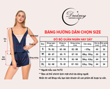  Dreamy DN05-41 Đồ Bộ Ngủ Lụa Cao Cấp Sexy phối ren cổ chữ V màu xanh đen 