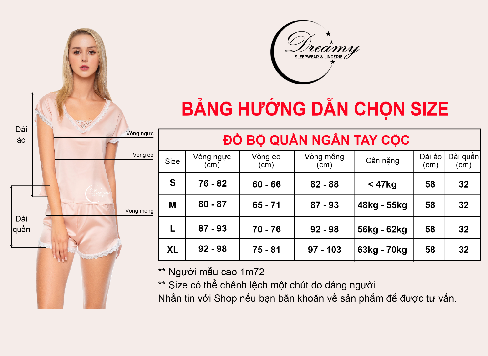  Dreamy DN11 Đồ Bộ Ngủ Lụa Tay Ngắn phối ren cổ chữ V có 3 màu nude đồng, hồng pastel và xanh bơ 