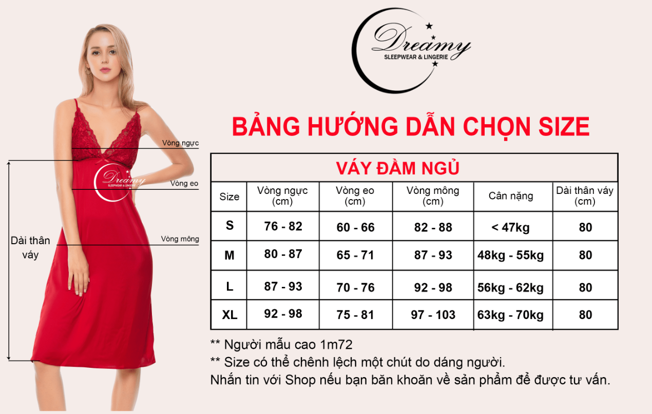  Dreamy VD01 Váy ngủ lụa cao cấp mặc nhà dáng dài 2 dây phối ren có 4 màu trắng đen xanh đen và đỏ đô 