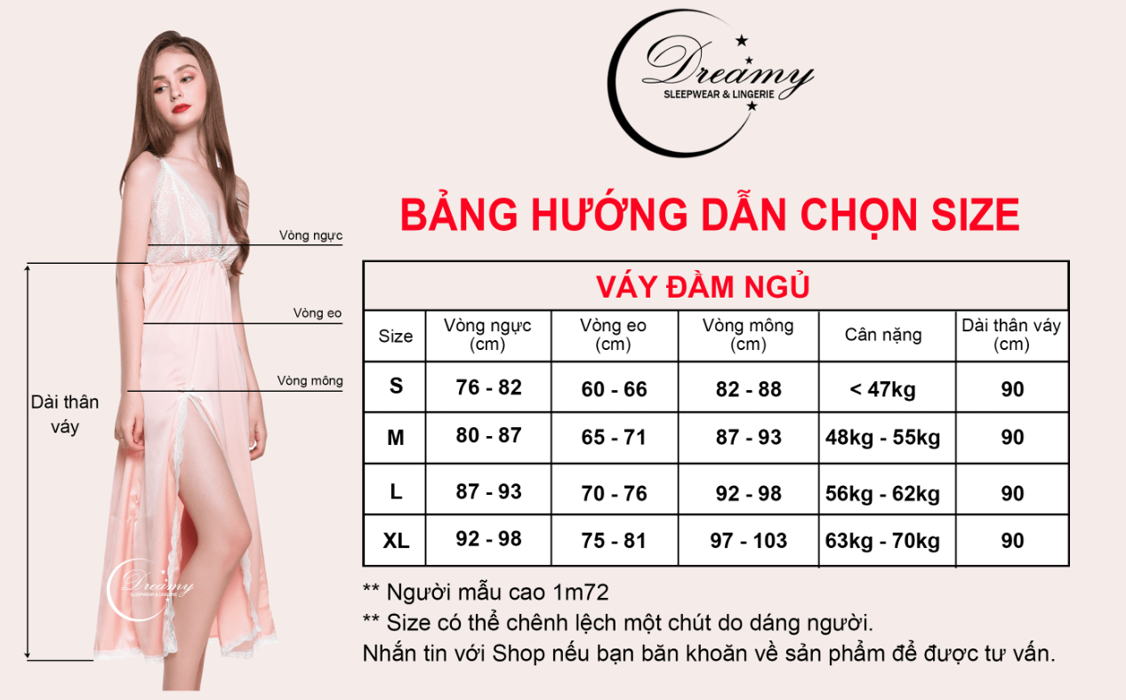  Dreamy VD04-54 Váy ngủ lụa cao cấp, váy ngủ nữ, váy ngủ 2 dây, váy ngủ gợi cảm, váy ngủ sexy, đầm ngủ lụa mặc nhà váy dài xẻ tà phối ren màu hồng 