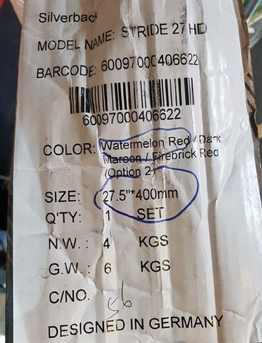 Frame SilverBack Stride 27.5/Watermelon Red/Dark Maroon/400mm
