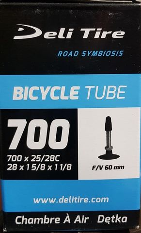 Săm Deli 700x25/28C (28x15/8x11/8) F/V 60mm