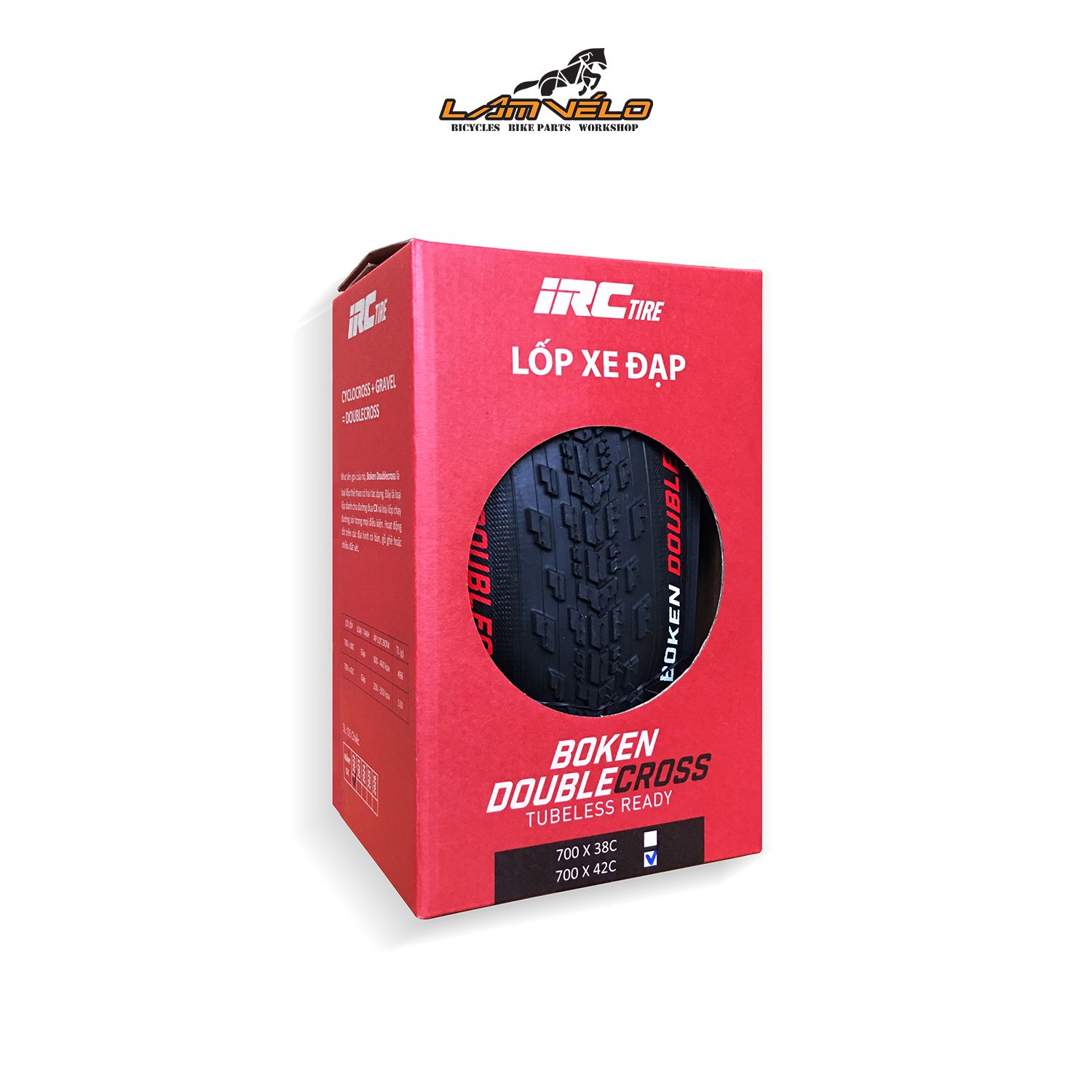  Lốp IRC Boken DoubleCross Kevlar 700x42C Tubeless Ready 