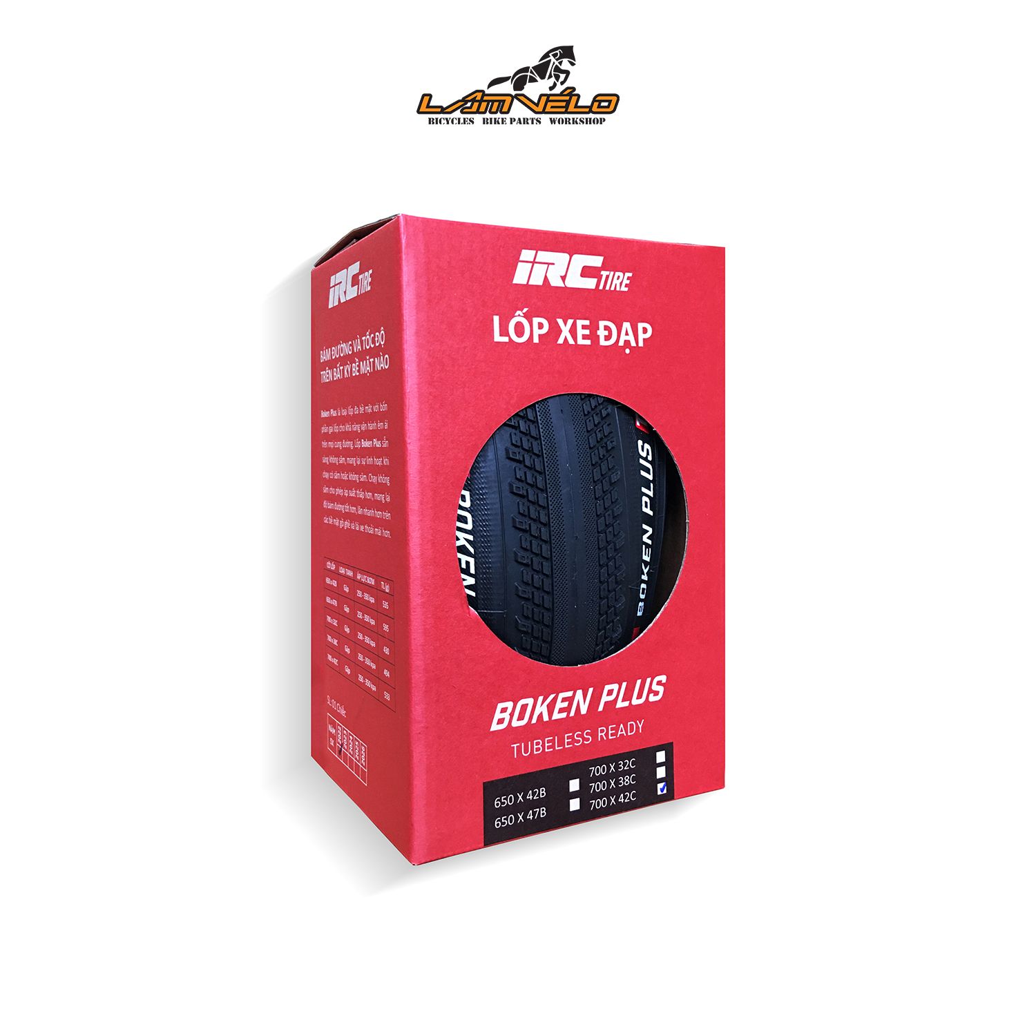  Lốp IRC Boken plus Kevlar 700X42C Tubeless Ready 