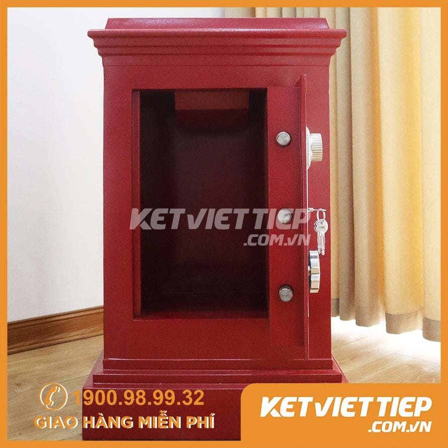 Két Sắt Công Đức Có Khe Bỏ Tiền CĐ35 Khóa Cơ