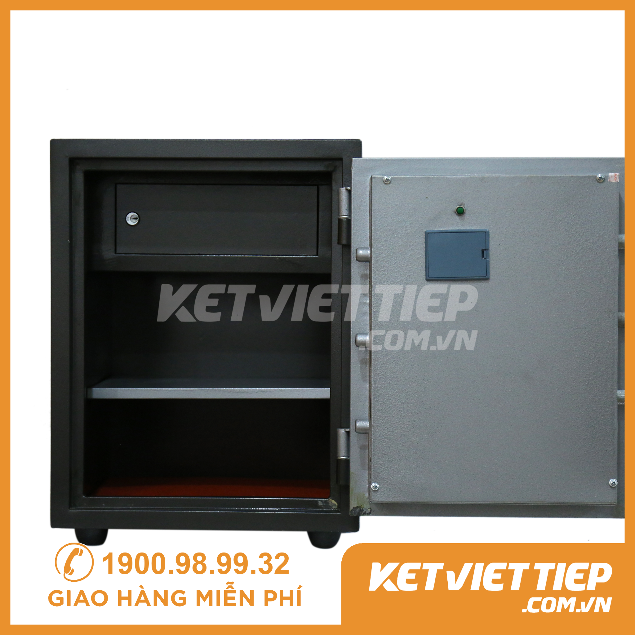 Két sắt Việt Tiệp chống cháy KVTE66 khóa điện tử 3 ngăn rộng rãi