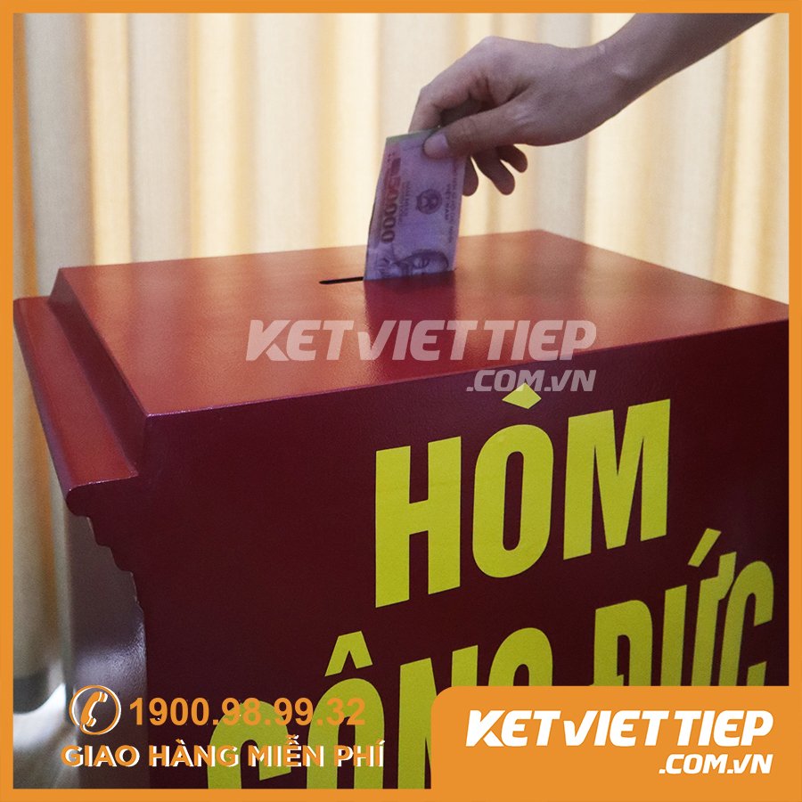 Két Sắt Công Đức Có Khe Bỏ Tiền CĐ35 Khóa Cơ