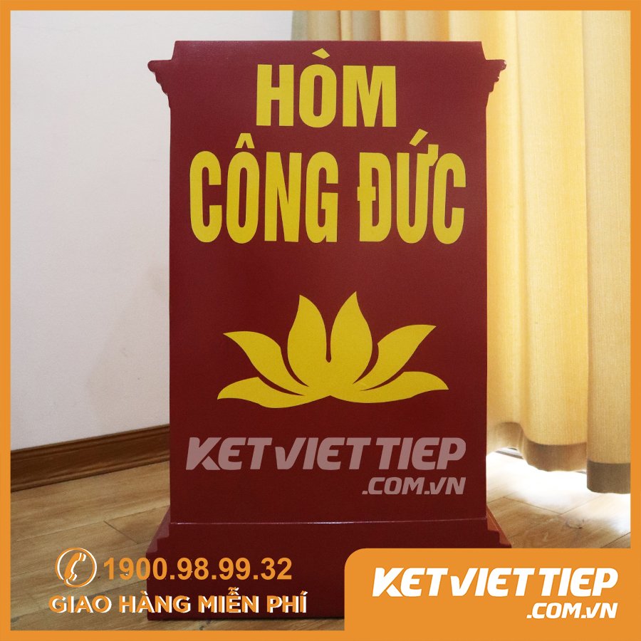 Két Sắt Công Đức mầu đỏ Có Khe Bỏ Tiền Khóa Điện Tử CĐ80 chống cậy phá