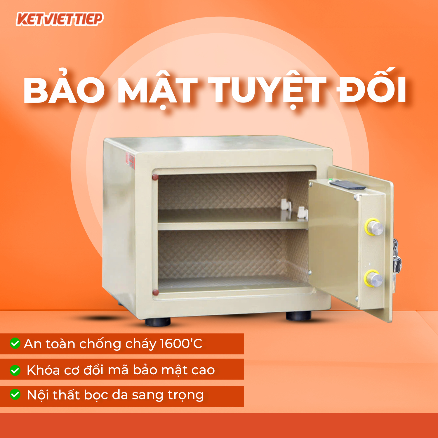 Két Sắt mini Việt Tiệp Vân tay Điện tử cao cấp SPM360VTDT, có kết nối điện thoại