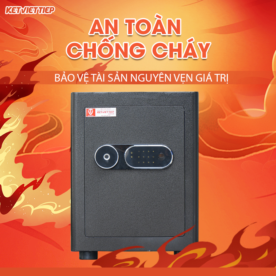 Két sắt siêu cường Việt Tiệp KSC55VTDT Khóa Vân Tay Điện Tử