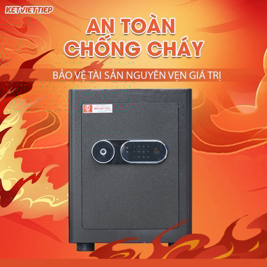 Két Sắt Siêu Cường Việt Tiệp SCT50 Khóa Vân Tay Điện Tử, Cảnh Báo Về Điện Thoại