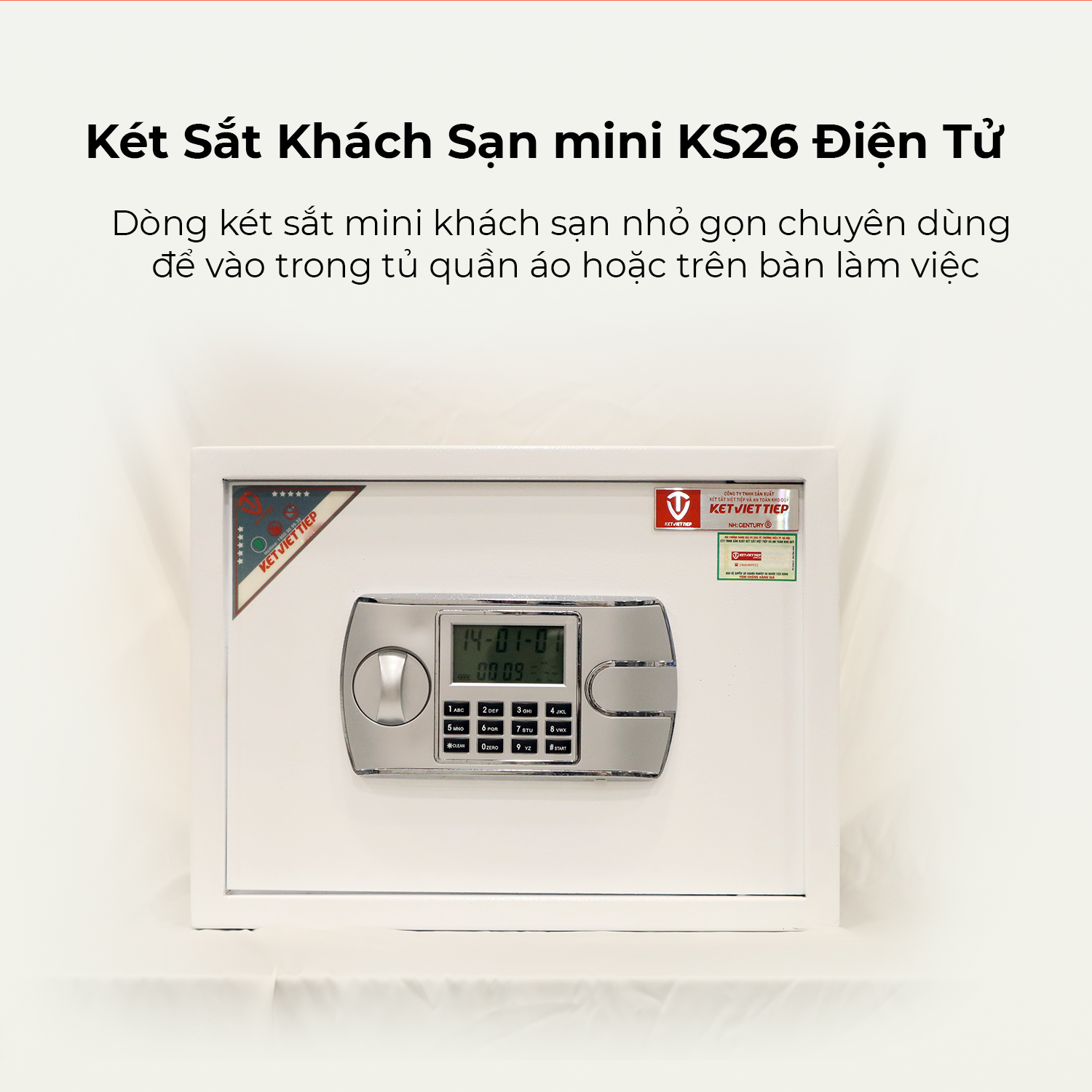 Két Sắt Khách Sạn mini KS26 Điện Tử có báo động