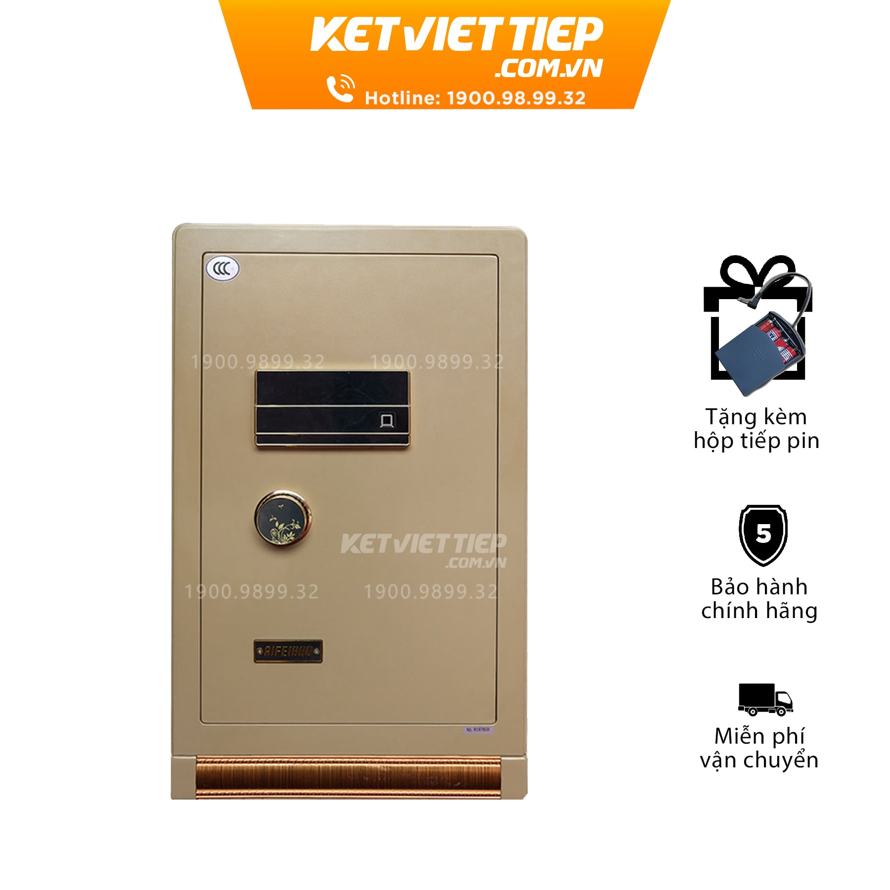 Két sắt nhập khẩu đúc đặc Aifeibao 80tg vân tay điện tử