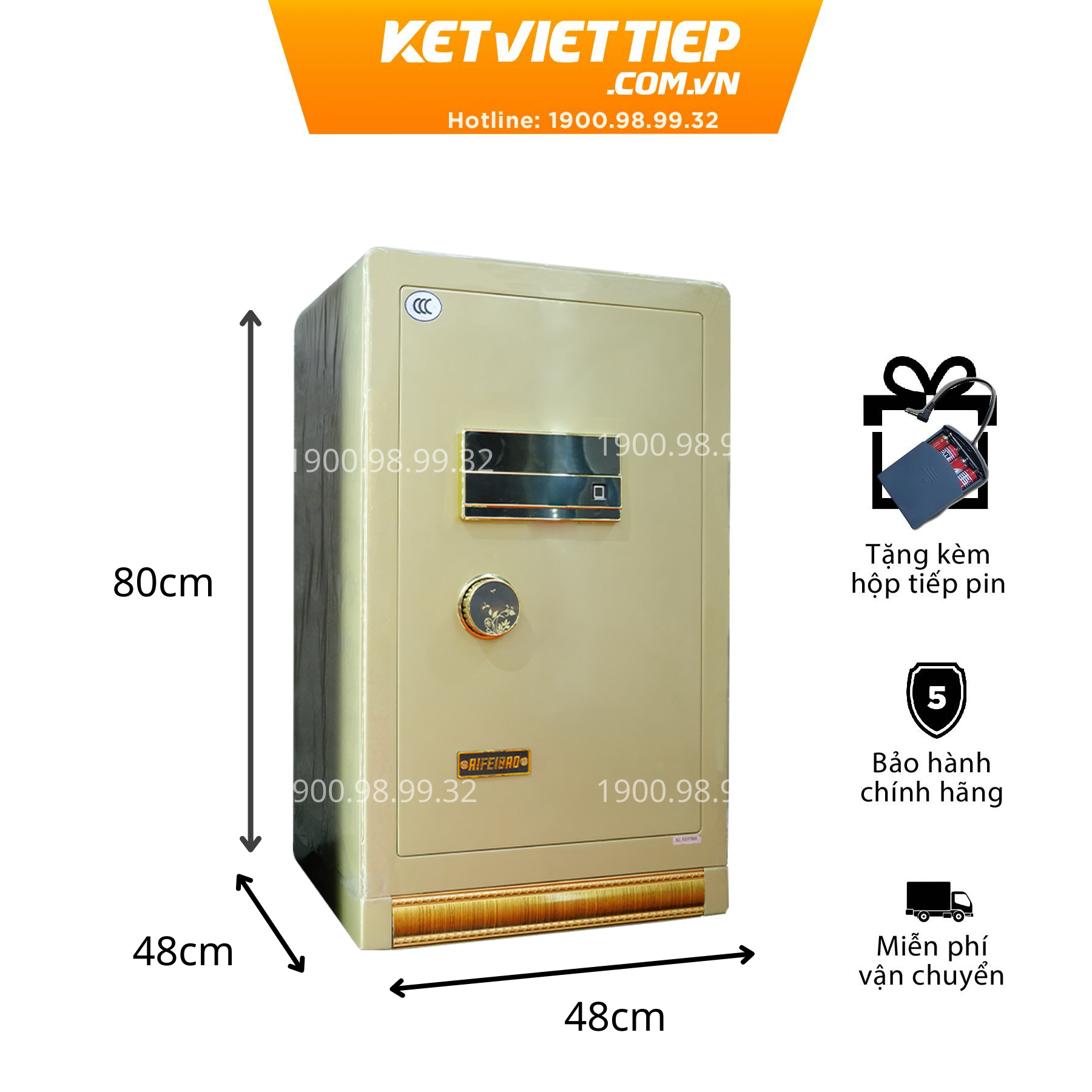 Két sắt nhập khẩu đúc đặc Aifeibao 80tg vân tay điện tử