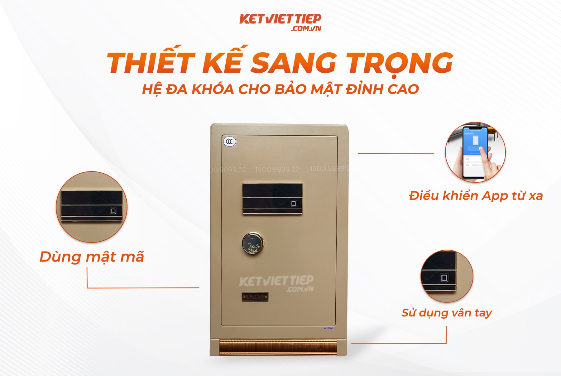 Két sắt nhập khẩu đúc đặc Aifeibao 80tg vân tay điện tử