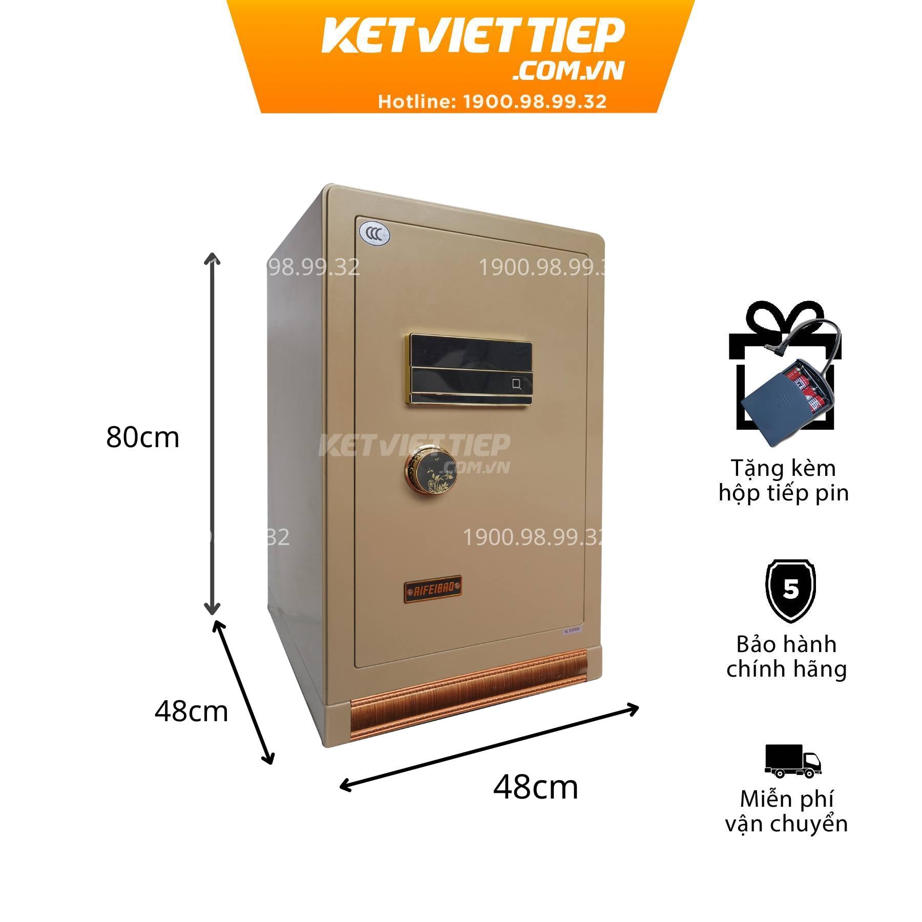 Két sắt nhập khẩu đúc đặc Aifeibao 80tg vân tay điện tử